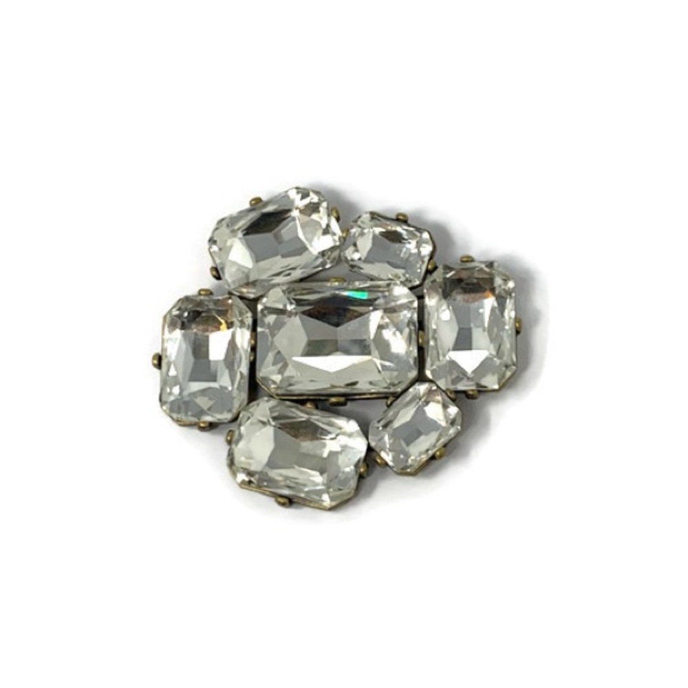 💕❤️Vintage❤️💕 Large Avant-Garde  Joan Rivers Clear Rhinestone Brooch